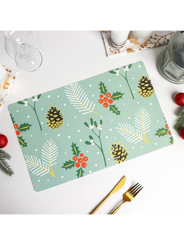 Салфетка сервировочная на стол Доляна «Лесные шишки», 26×41 см