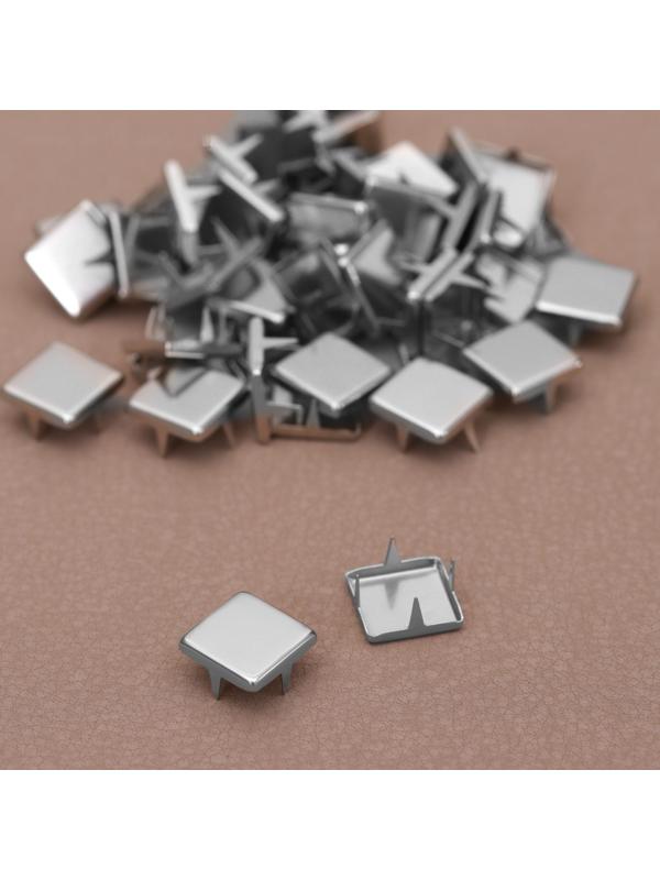Хольнитен «Квадрат», 10 × 10 мм, 4 крепления, 50 шт, цвет серебряный