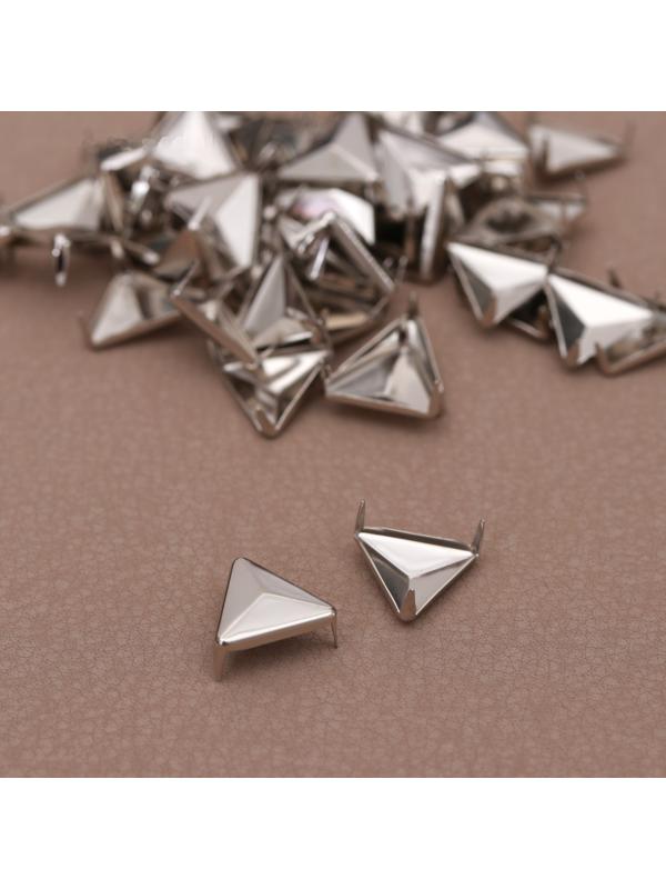 Хольнитен «Треугольник», 12 × 12 мм, 4 крепления, 50 шт, цвет серебряный