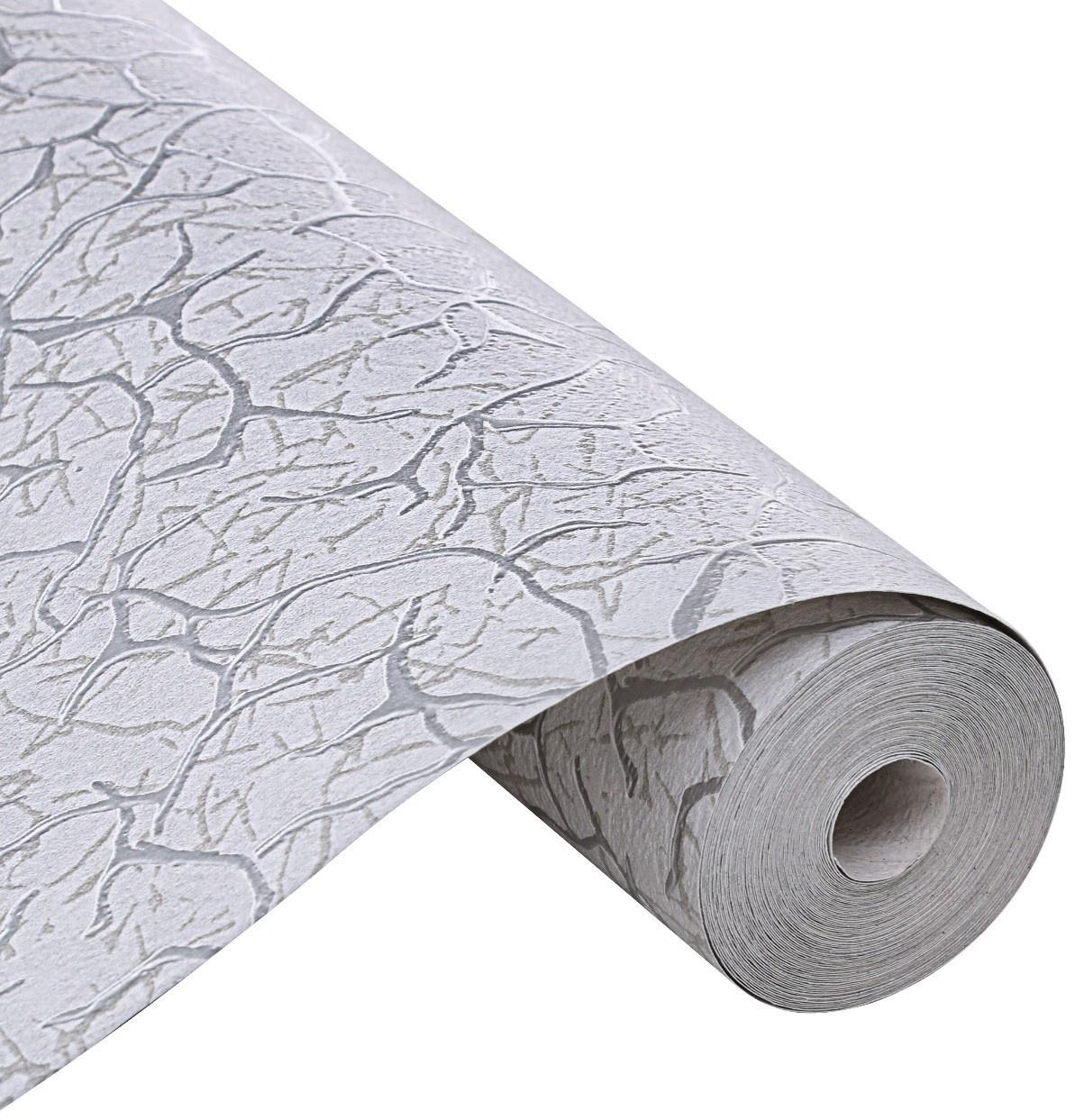 Бумажные обои Паутинка 548-017, 0,53х10,05м, серый