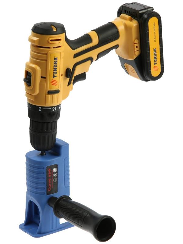 Насадка-лобзик для дрели ТУНДРА, пилки по дереву и металлу 3 шт., хвостовик 8 мм