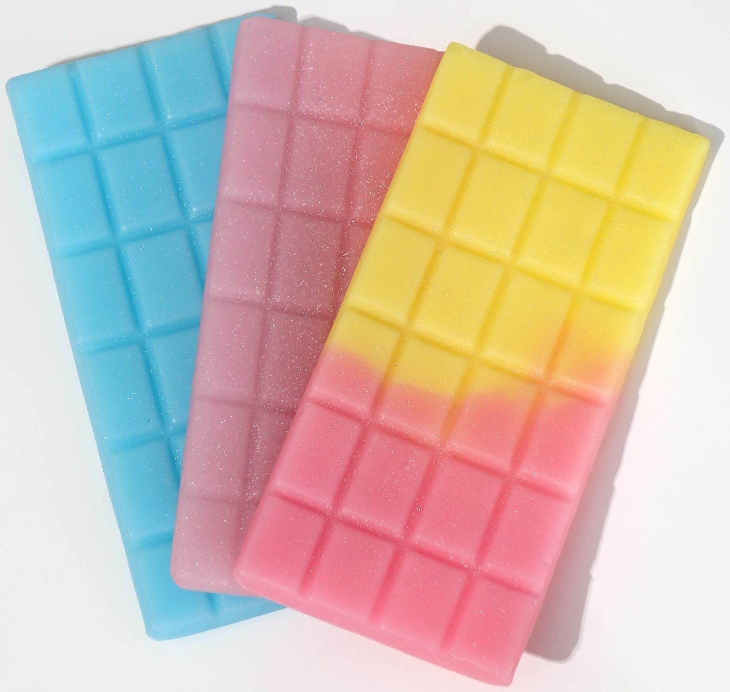 Фигурное мыло ручной работы в форме плитки шоколада, 80 г, МИКС (миндаль/ваниль/молоко)