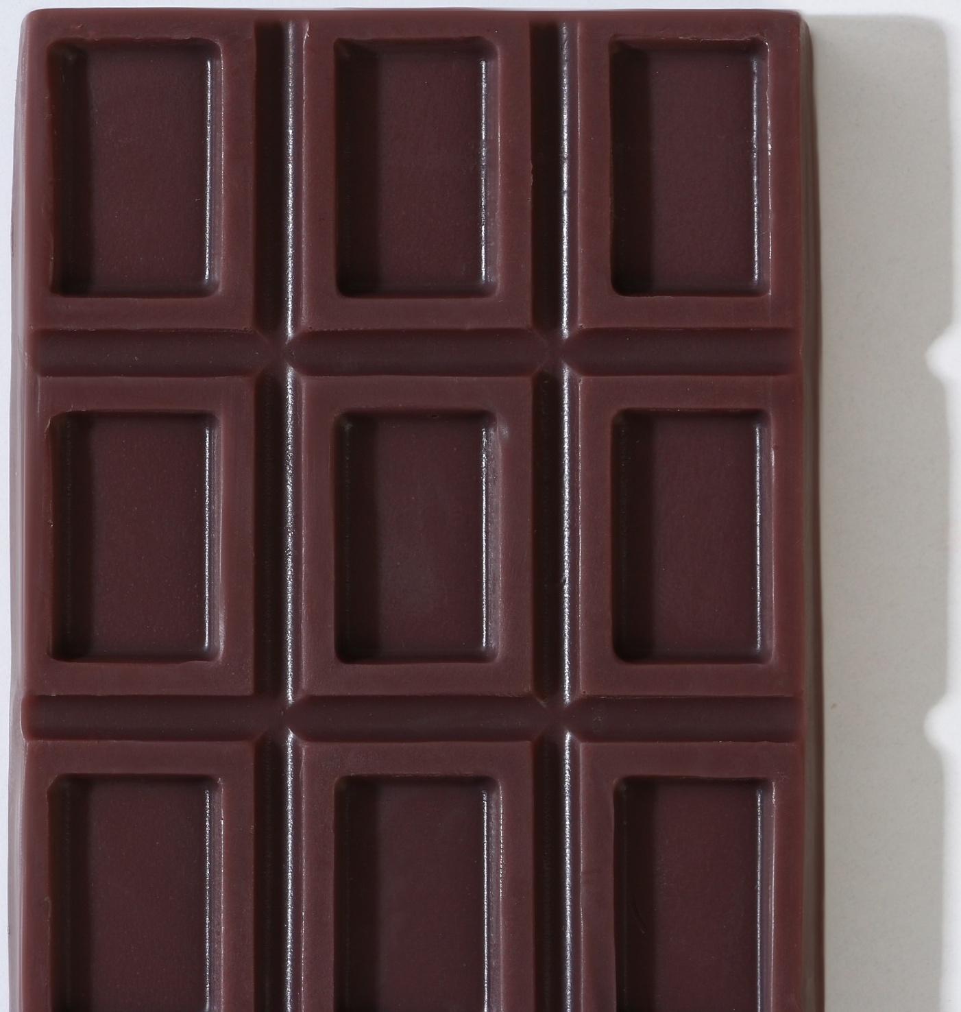 Фигурное мыло ручной работы в форме плитки шоколада, 80 г, МИКС (миндаль/ваниль/молоко)