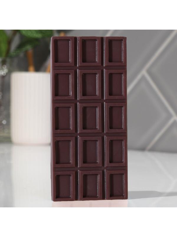 Фигурное мыло ручной работы в форме плитки шоколада, 80 г, МИКС (миндаль/ваниль/молоко)