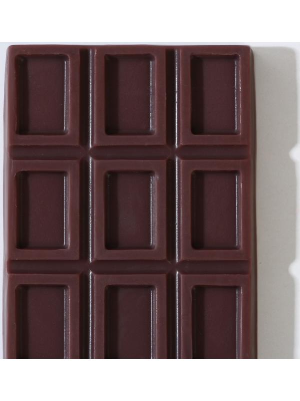 Фигурное мыло ручной работы в форме плитки шоколада, 80 г, МИКС (миндаль/ваниль/молоко)