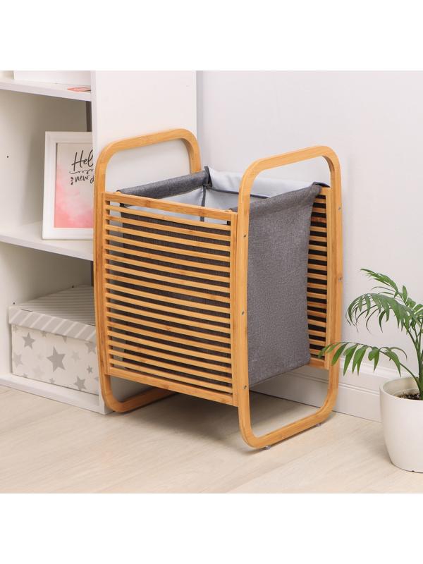 Корзина для белья Доляна Natura, 39×35×60 см, бамбук