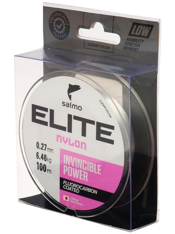 Леска монофильная Salmo Elite FLUORO COATED NYLON, диаметр 0.27 мм, тест 6.46 кг, 100 м, прозрачная