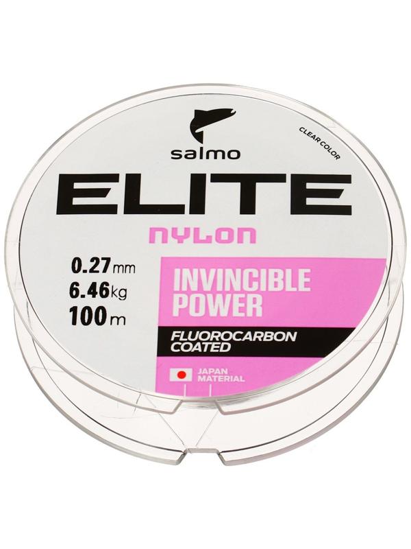 Леска монофильная Salmo Elite FLUORO COATED NYLON, диаметр 0.27 мм, тест 6.46 кг, 100 м, прозрачная