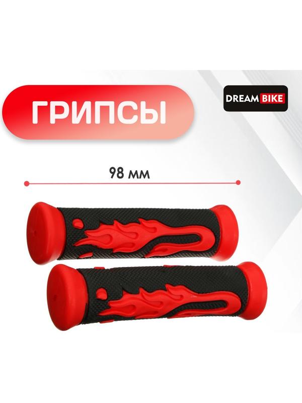 Грипсы Dream Bike, 98 мм, цвет чёрный/красный