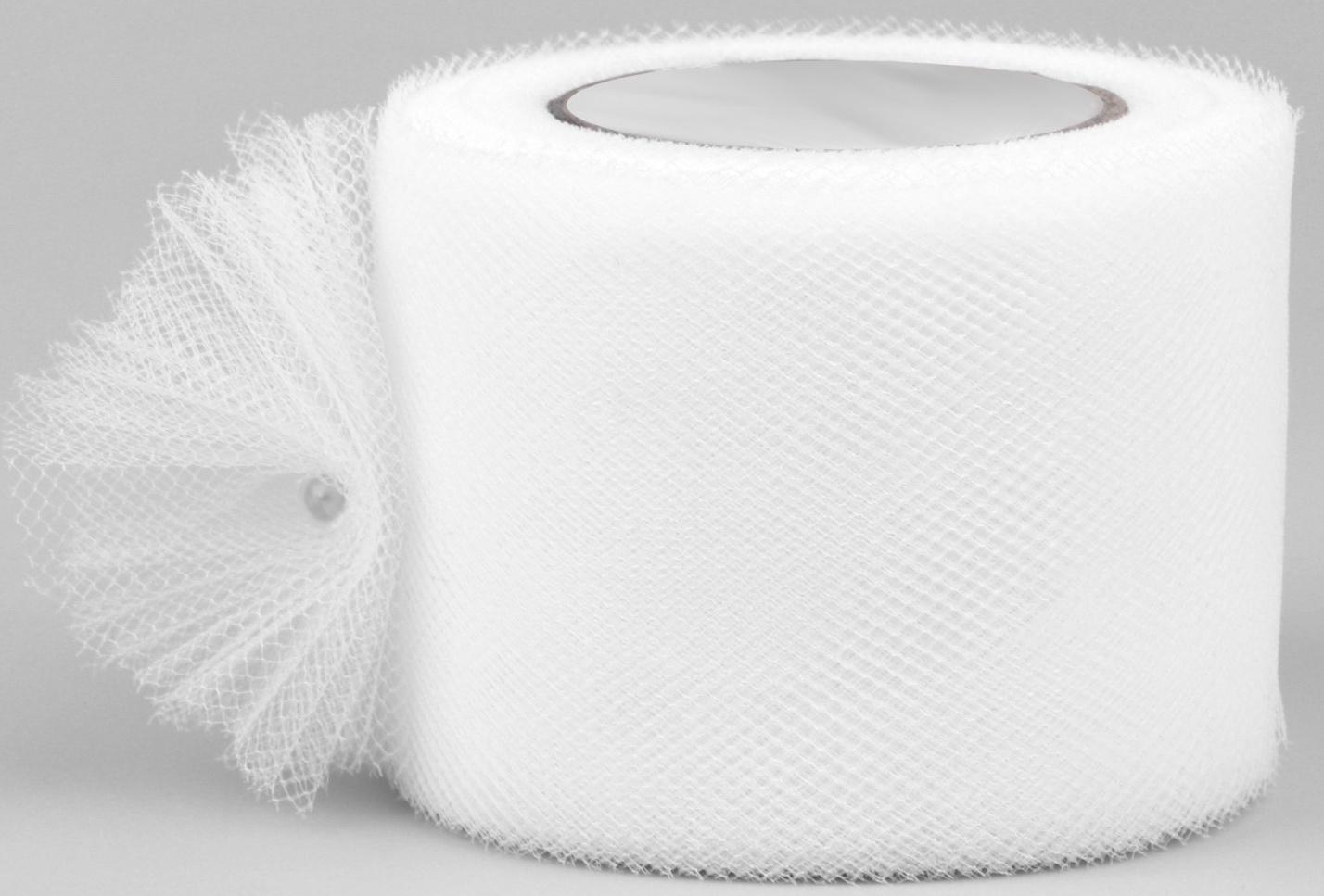 Фатин, 5 см, 11 ± 1 г/кв.м, 23 ± 1 м, цвет белый №1