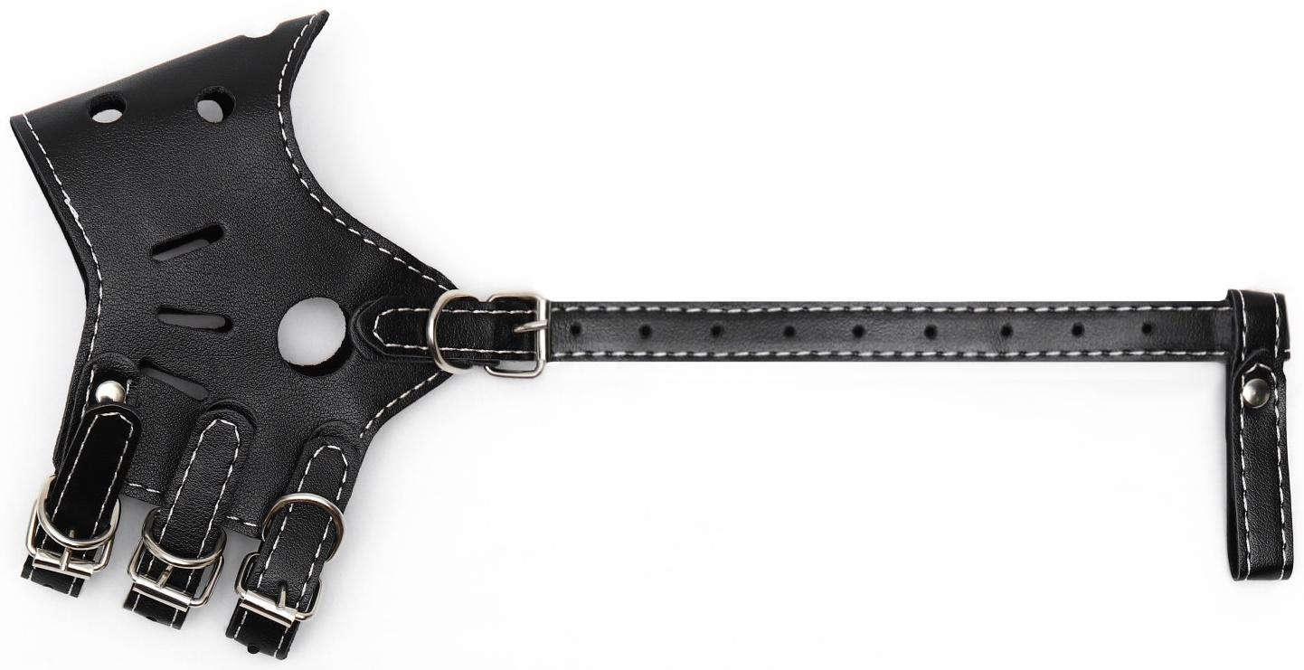 Намордник из прессованной кожи регулируемый, 3 (длина по носу 6,8 см, обхват морды 21-28 см), чёрный