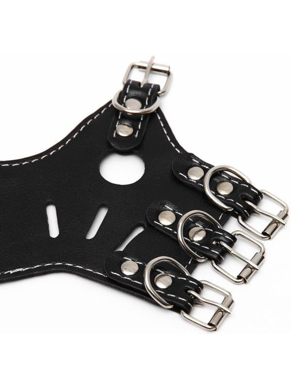 Намордник из прессованной кожи регулируемый, 3 (длина по носу 6,8 см, обхват морды 21-28 см), чёрный