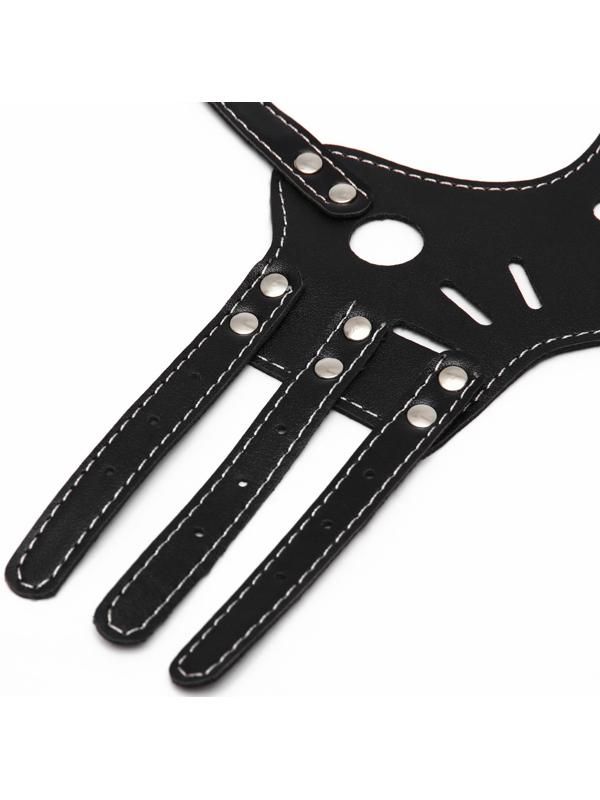 Намордник из прессованной кожи регулируемый, 3 (длина по носу 6,8 см, обхват морды 21-28 см), чёрный