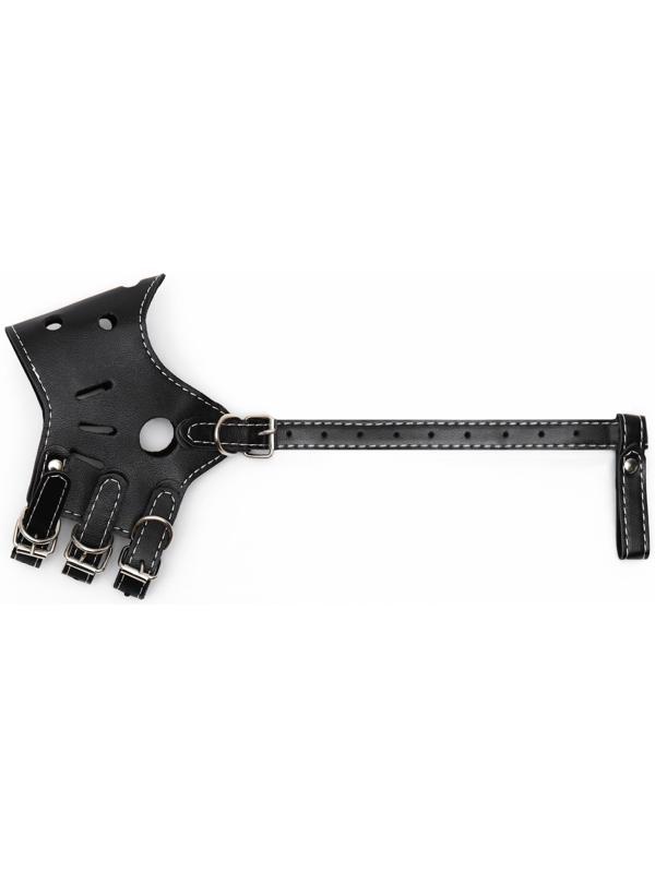 Намордник из прессованной кожи регулируемый, 3 (длина по носу 6,8 см, обхват морды 21-28 см), чёрный