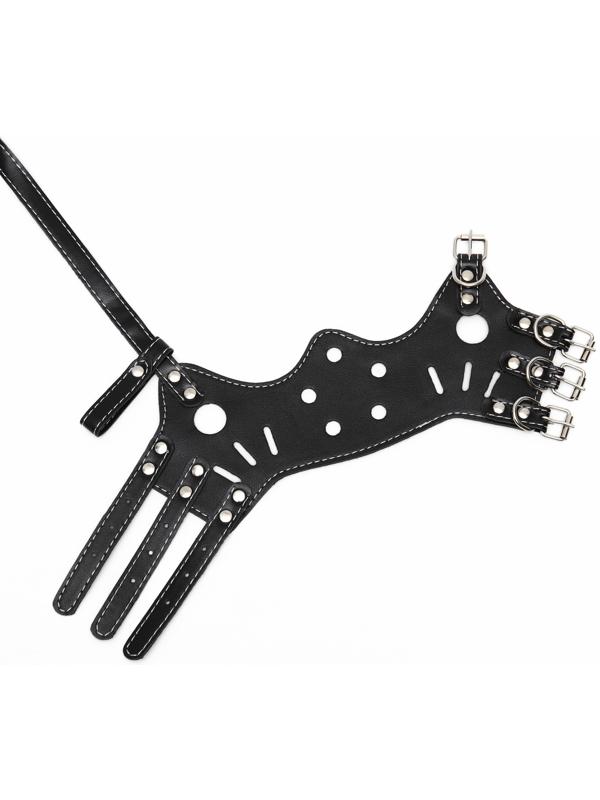 Намордник из прессованной кожи регулируемый, 3 (длина по носу 6,8 см, обхват морды 21-28 см), чёрный