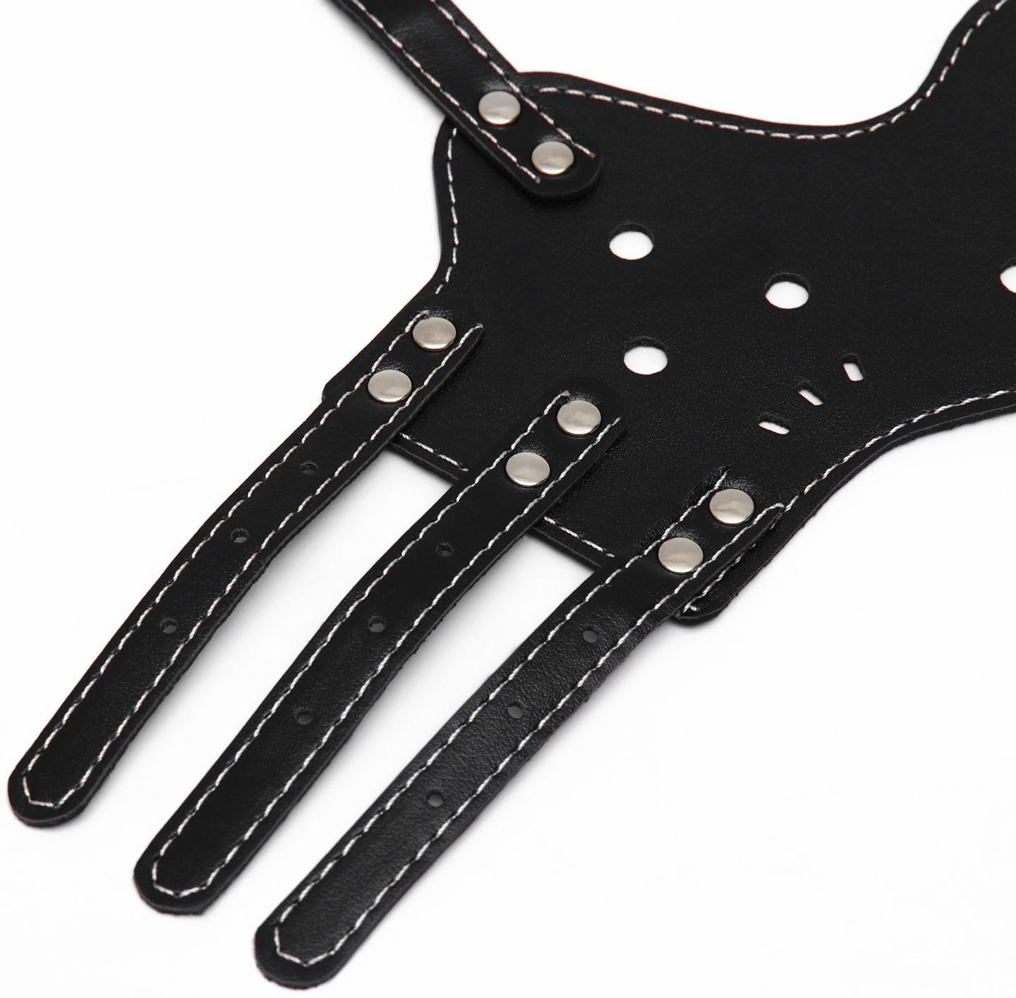 Намордник из прессованной кожи регулируемый, 4 (длина по носу 8,8 см, обхват морды 29-35 см), чёрный