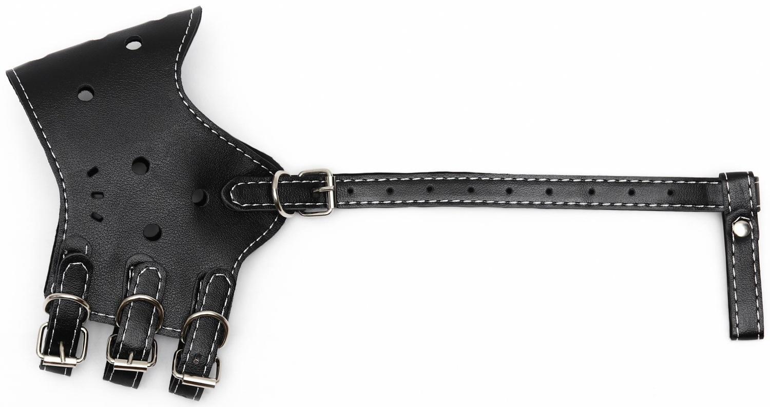 Намордник из прессованной кожи регулируемый, 4 (длина по носу 8,8 см, обхват морды 29-35 см), чёрный