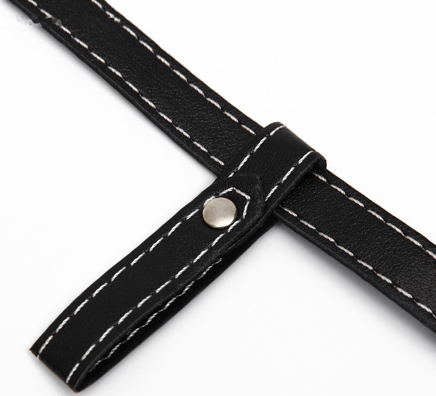 Намордник из прессованной кожи регулируемый, 4 (длина по носу 8,8 см, обхват морды 29-35 см), чёрный