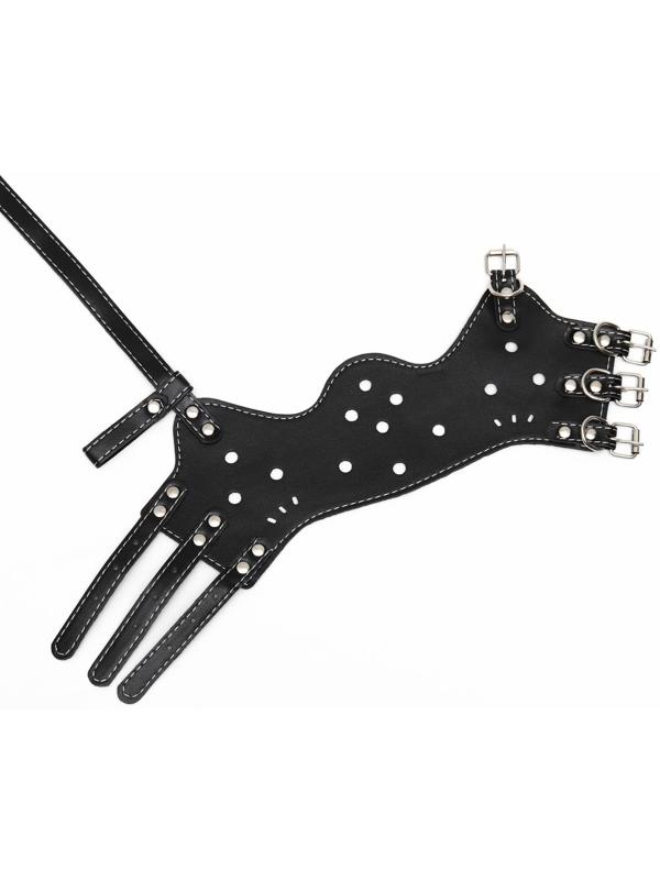 Намордник из прессованной кожи регулируемый, 4 (длина по носу 8,8 см, обхват морды 29-35 см), чёрный