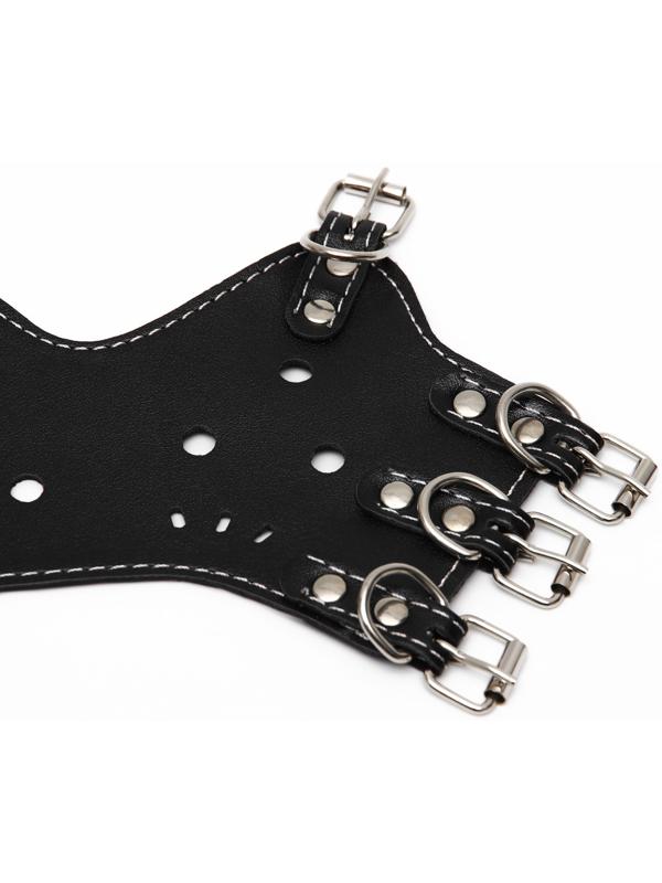 Намордник из прессованной кожи регулируемый, 4 (длина по носу 8,8 см, обхват морды 29-35 см), чёрный