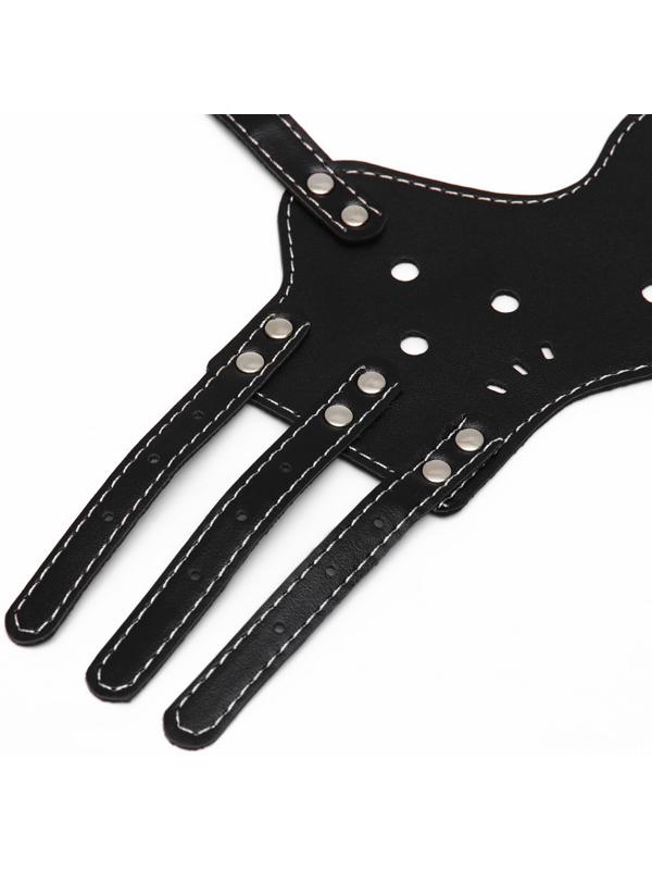 Намордник из прессованной кожи регулируемый, 4 (длина по носу 8,8 см, обхват морды 29-35 см), чёрный