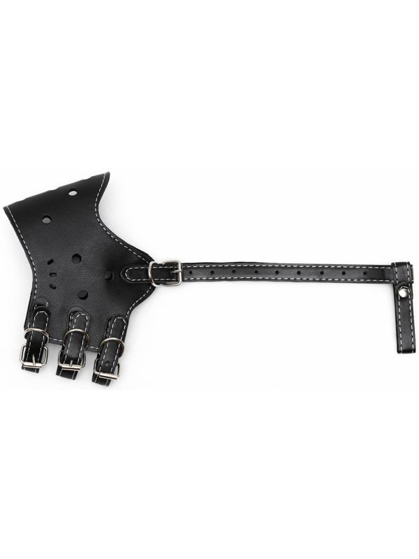 Намордник из прессованной кожи регулируемый, 4 (длина по носу 8,8 см, обхват морды 29-35 см), чёрный