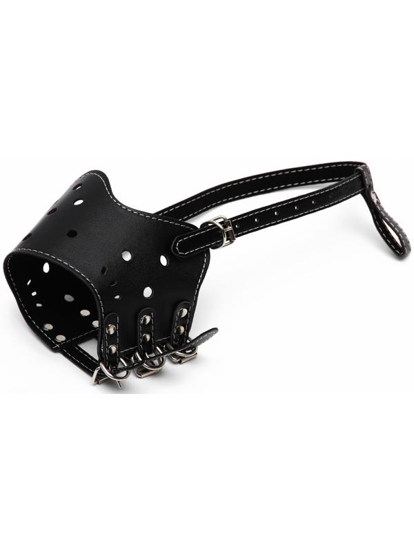 Намордник из прессованной кожи регулируемый, 4 (длина по носу 8,8 см, обхват морды 29-35 см), чёрный