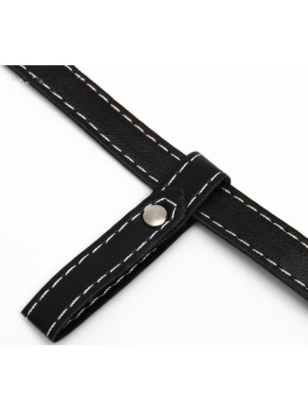 Намордник из прессованной кожи регулируемый, 4 (длина по носу 8,8 см, обхват морды 29-35 см), чёрный