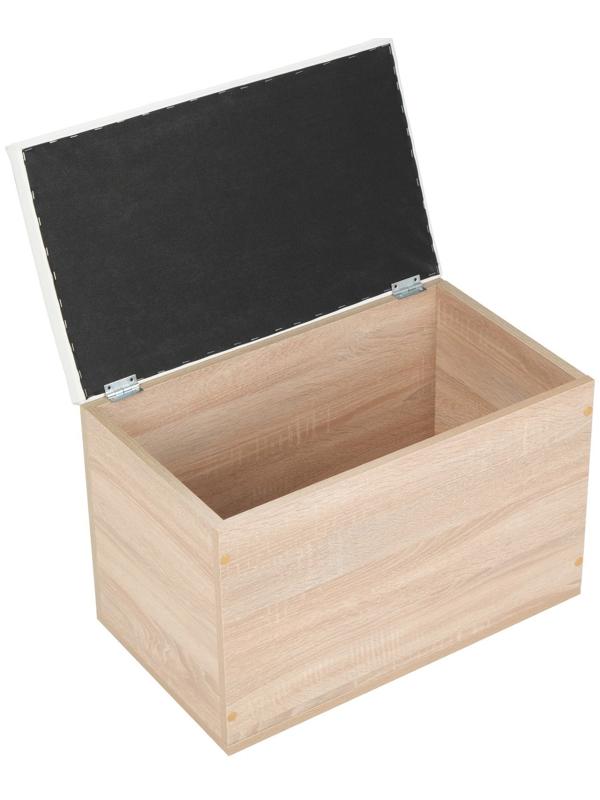 Пуф Герда, 600х355х432, Дуб сонома/Экокожа белая