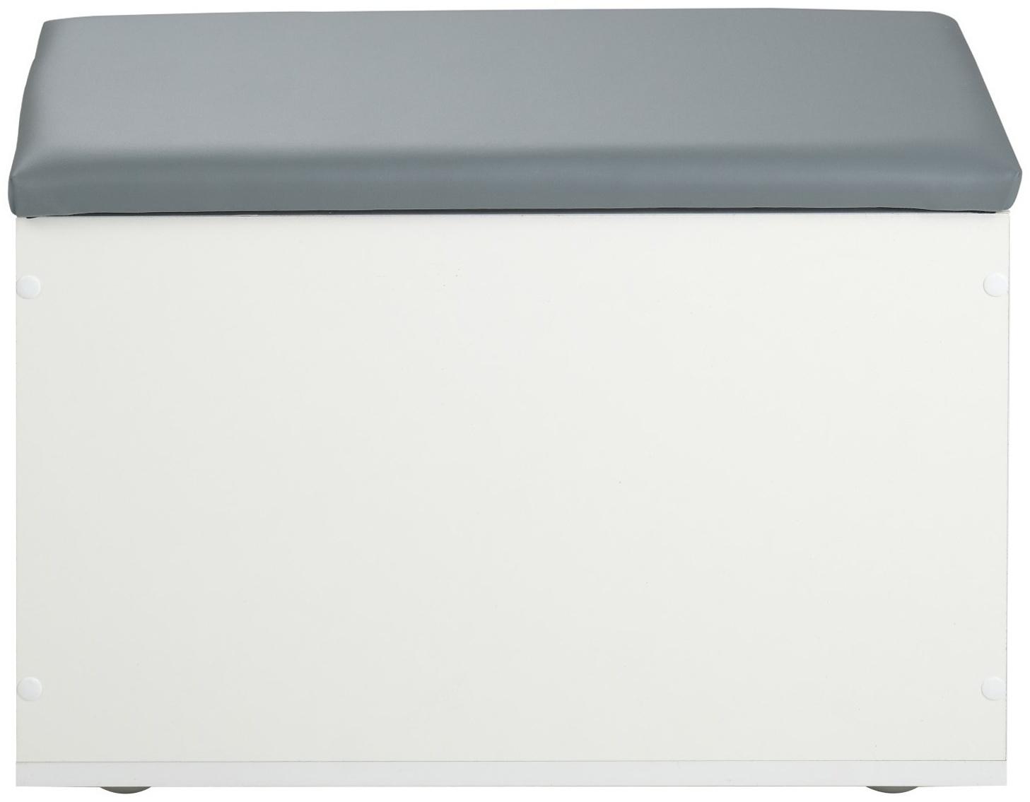 Пуф Герда, 600х355х432, Белый/Экокожа серая