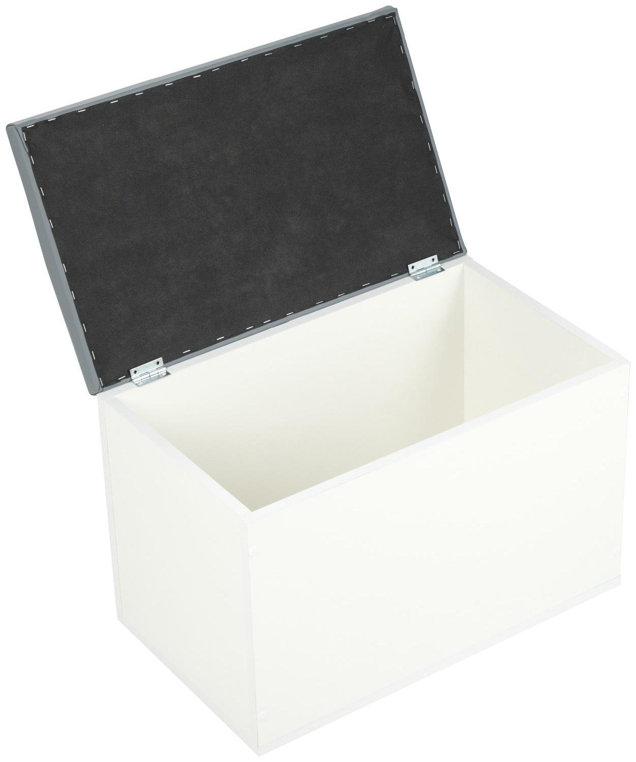 Пуф Герда, 600х355х432, Белый/Экокожа серая