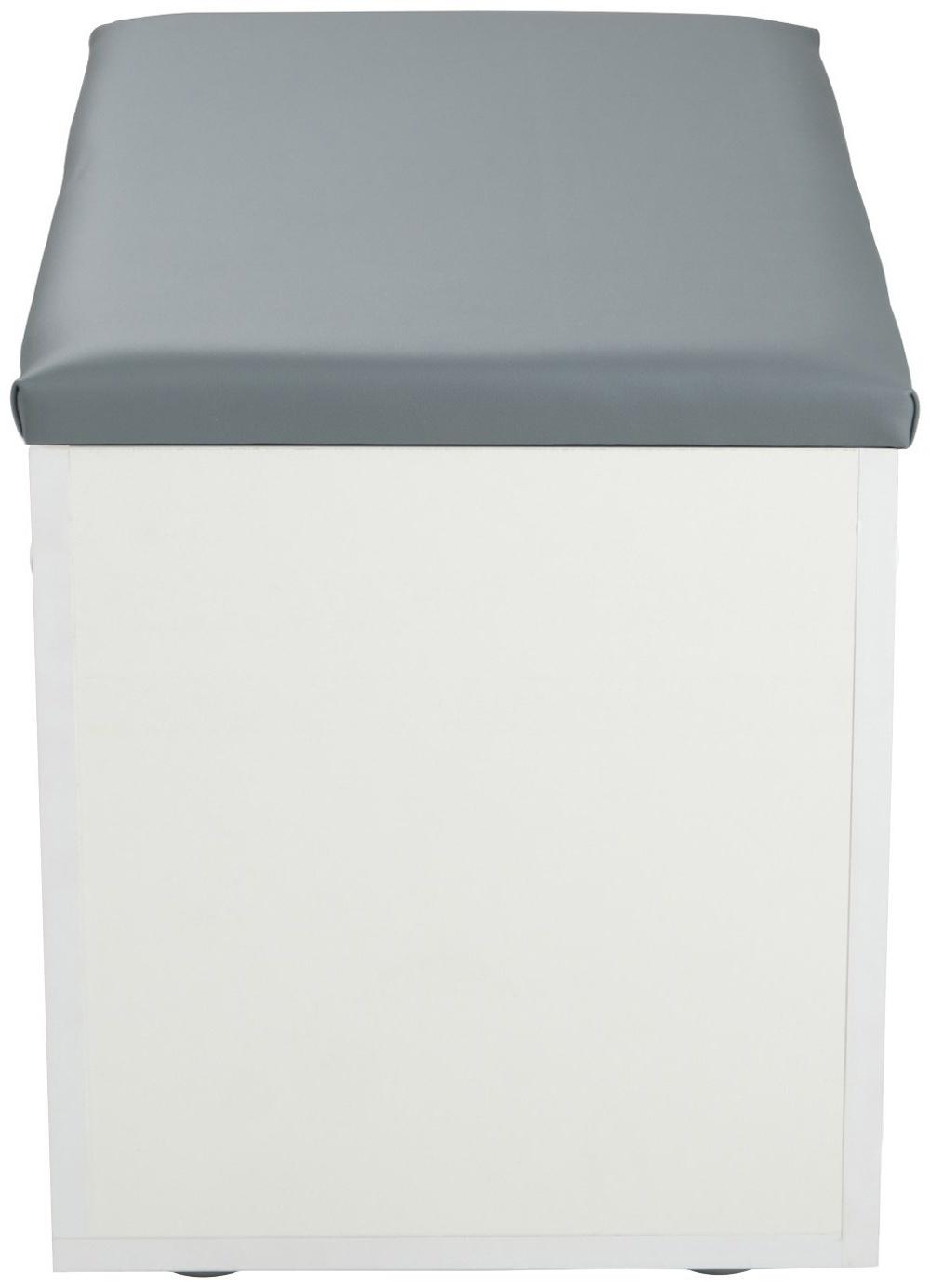 Пуф Герда, 600х355х432, Белый/Экокожа серая