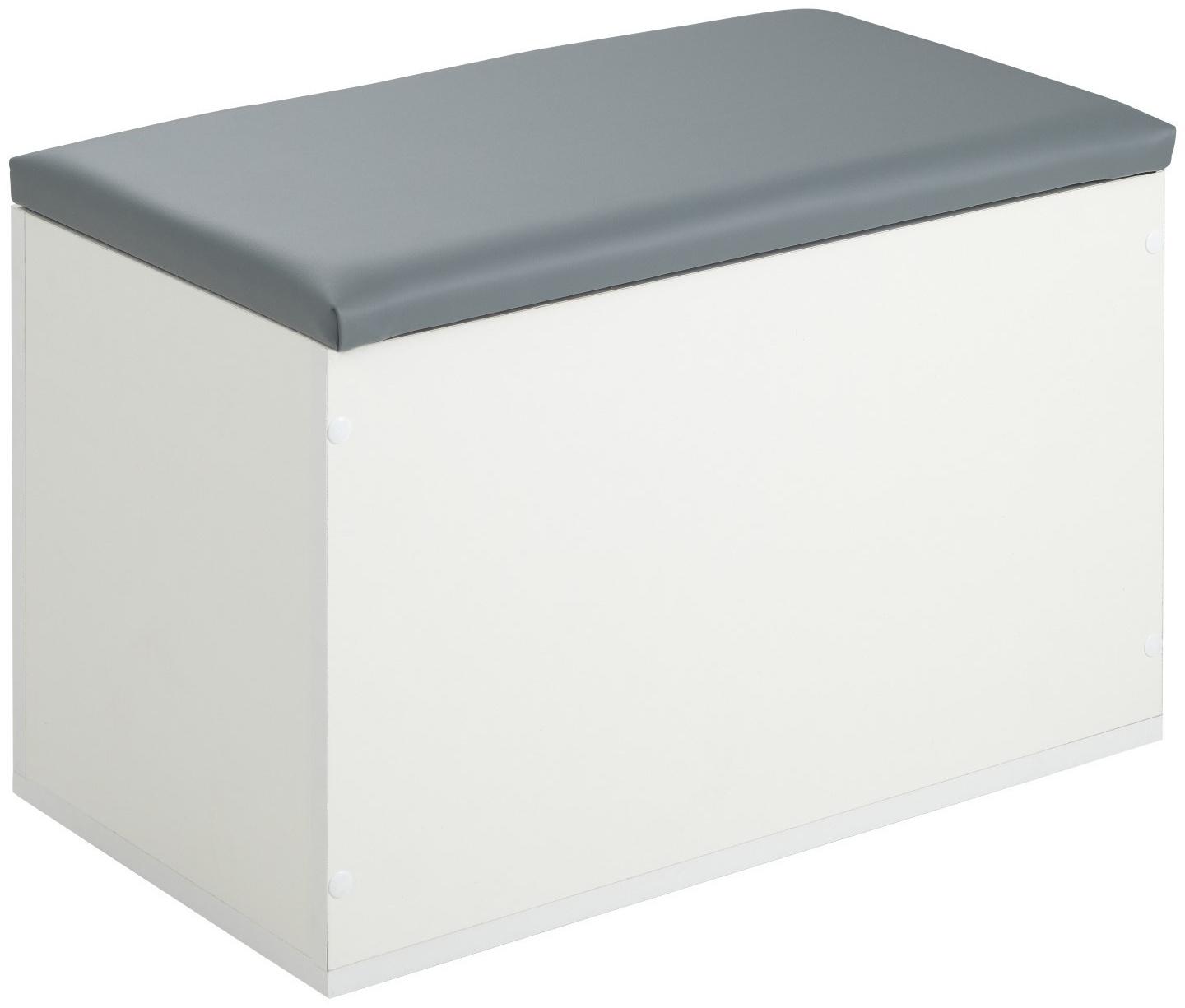 Пуф Герда, 600х355х432, Белый/Экокожа серая