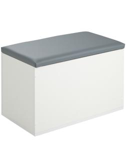 Пуф Герда, 600х355х432, Белый/Экокожа серая