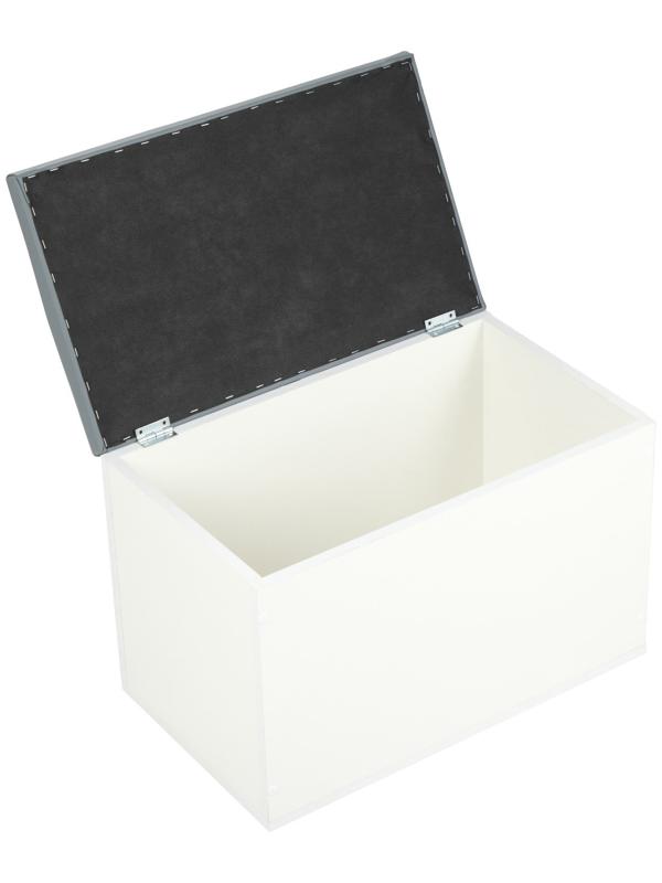 Пуф Герда, 600х355х432, Белый/Экокожа серая