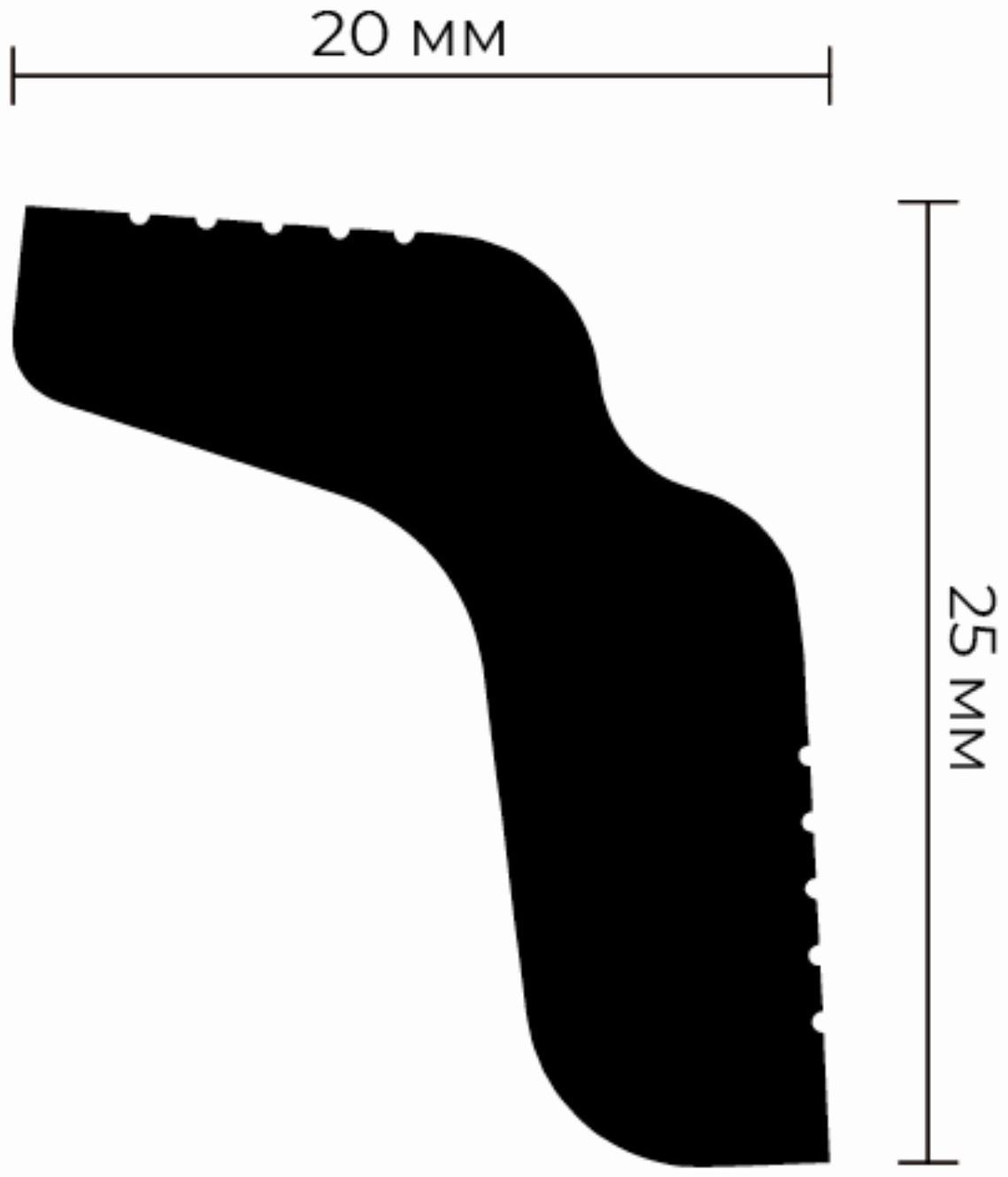 Плинтус потолочный M-25 25х20х2000мм