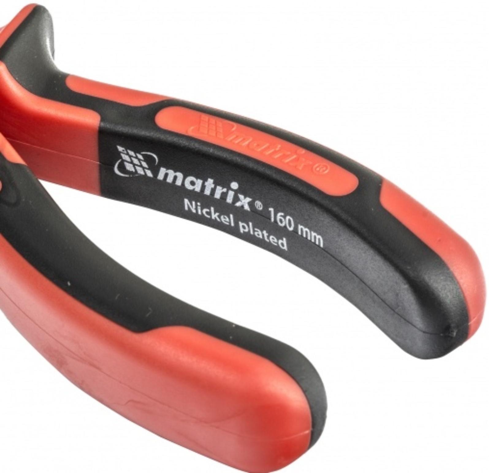 Круглогубцы Matrix NICKEL, 160 мм, никелированные, двухкомпонентные рукоятки