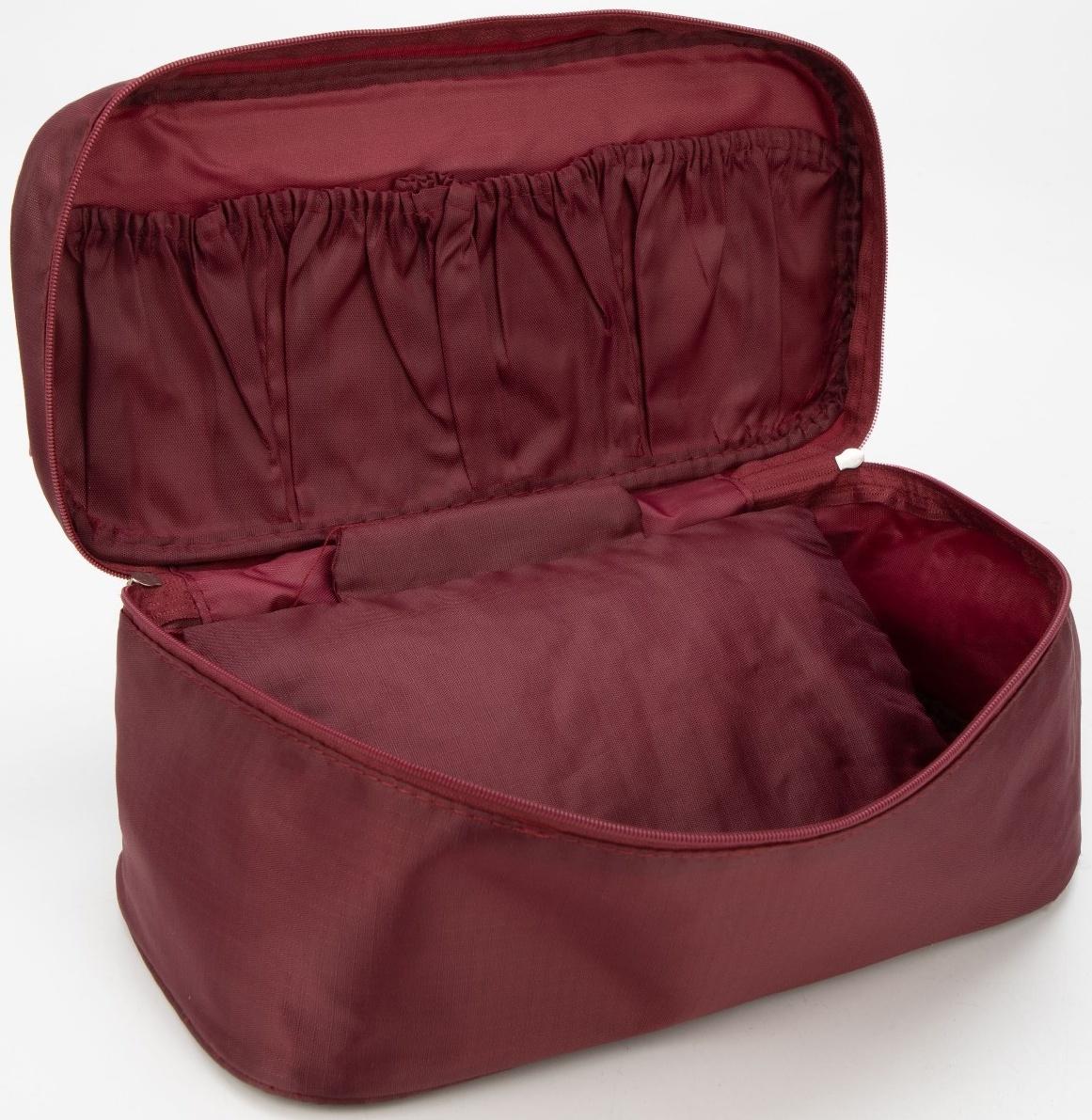 Косметичка на молнии, цвет бордовый