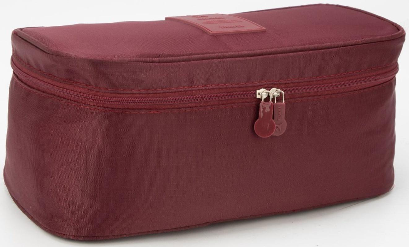 Косметичка на молнии, цвет бордовый