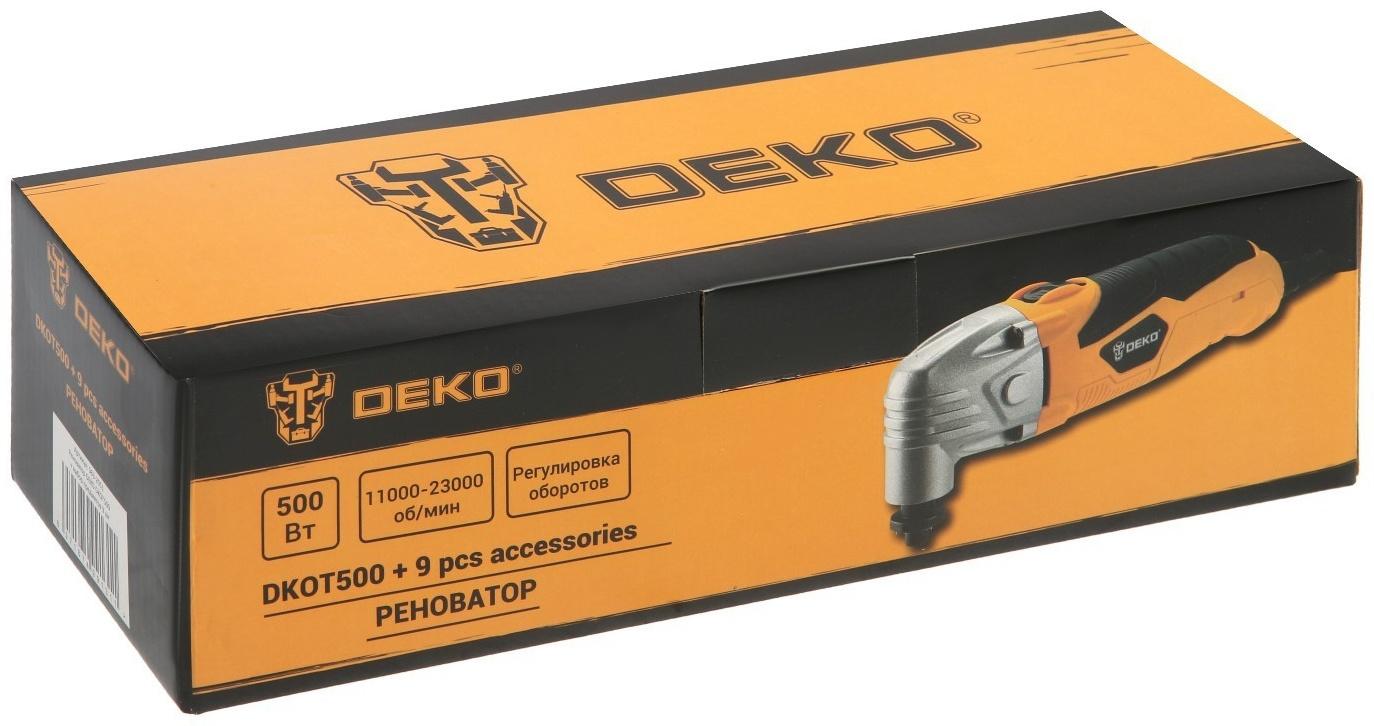 Реноватор Deko DKOT500, 500 Вт, 11000-23000 кол/мин, STARLOCK + набор 9 предметов