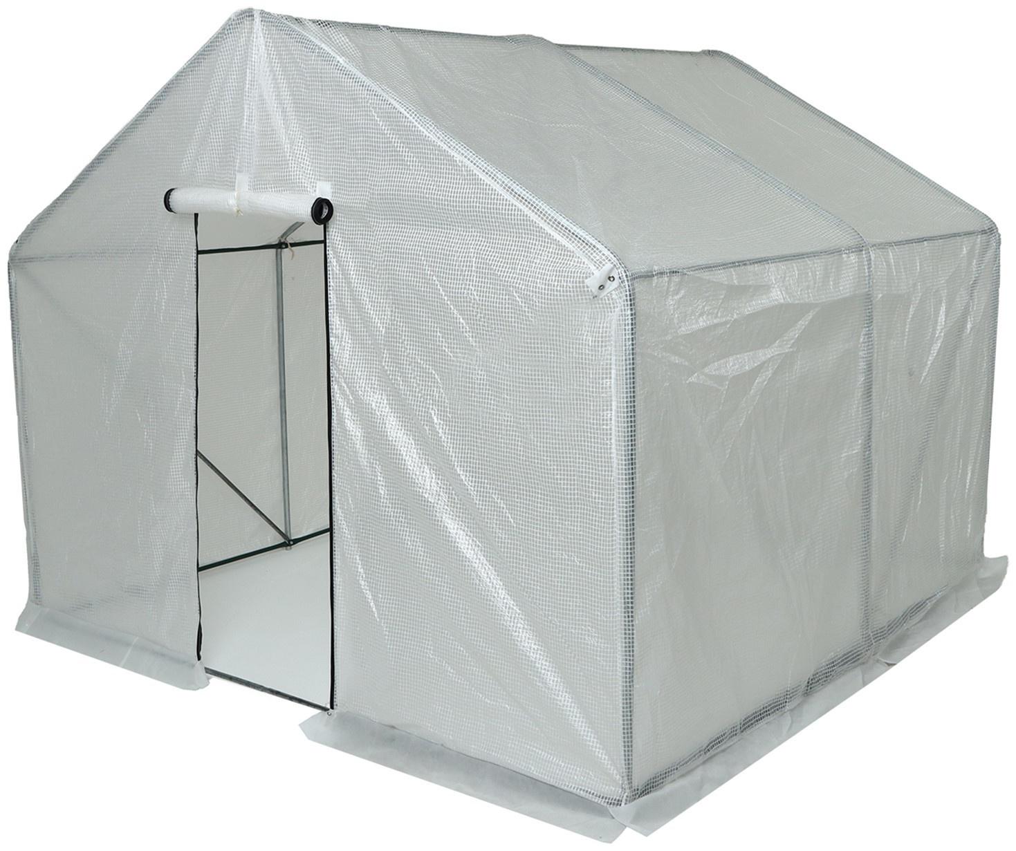 Теплица с оцинкованным каркасом, армированная плёнка, 2.5 × 2.45 × 2.1 м, с дверью и форточкой, профиль 25 × 25 мм