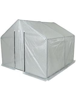 Теплица с оцинкованным каркасом, армированная плёнка, 2.5 × 2.45 × 2.1 м, с дверью и форточкой, профиль 25 × 25 мм