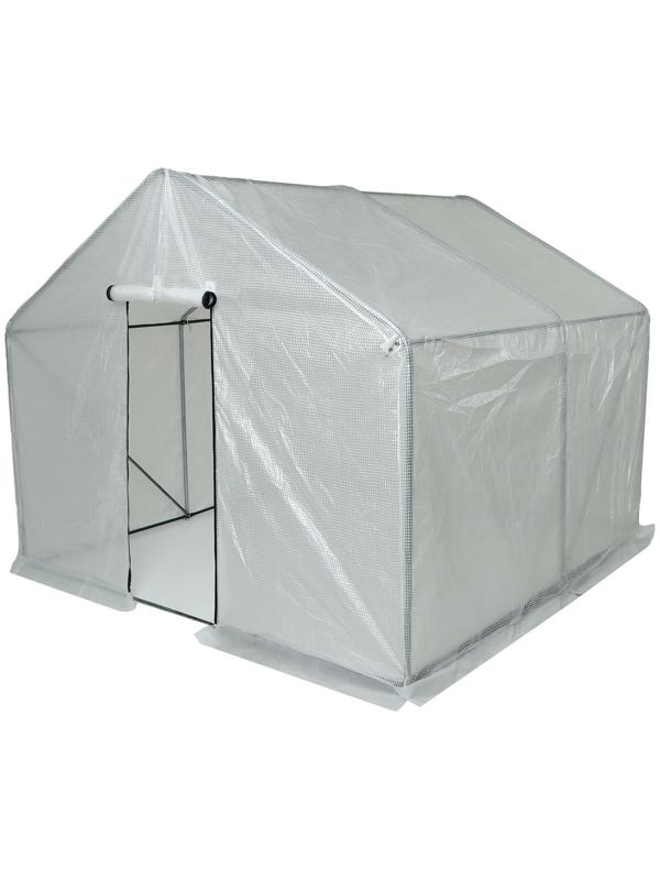 Теплица с оцинкованным каркасом, армированная плёнка, 2.5 × 2.45 × 2.1 м, с дверью и форточкой, профиль 25 × 25 мм