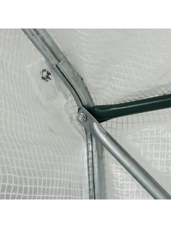 Теплица с оцинкованным каркасом, армированная плёнка, 2.5 × 2.45 × 2.1 м, с дверью и форточкой, профиль 25 × 25 мм