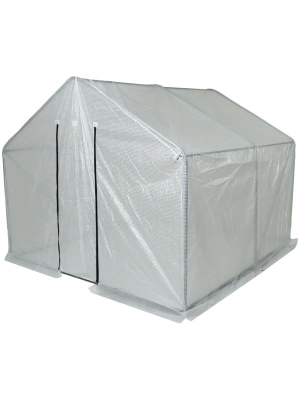 Теплица с оцинкованным каркасом, армированная плёнка, 2.5 × 2.45 × 2.1 м, с дверью и форточкой, профиль 25 × 25 мм