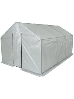 Теплица с оцинкованным каркасом, армированная плёнка, 3.7 × 2.45 × 2.1 м, с дверью и форточкой, профиль 25 × 25 мм