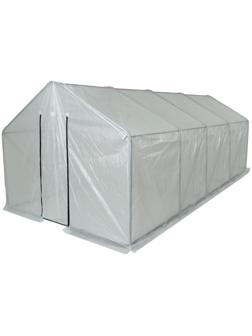 Теплица с оцинкованным каркасом, армированная плёнка, 4.9 × 2.45 × 2.1 м, с дверью и форточкой, профиль 25 × 25 мм