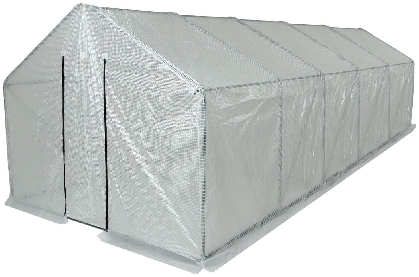 Теплица с оцинкованным каркасом, 6.1 × 2.45 × 2.1 м, садовая, с дверью и форточкой, профиль 25 × 25 мм, армированная плёнка