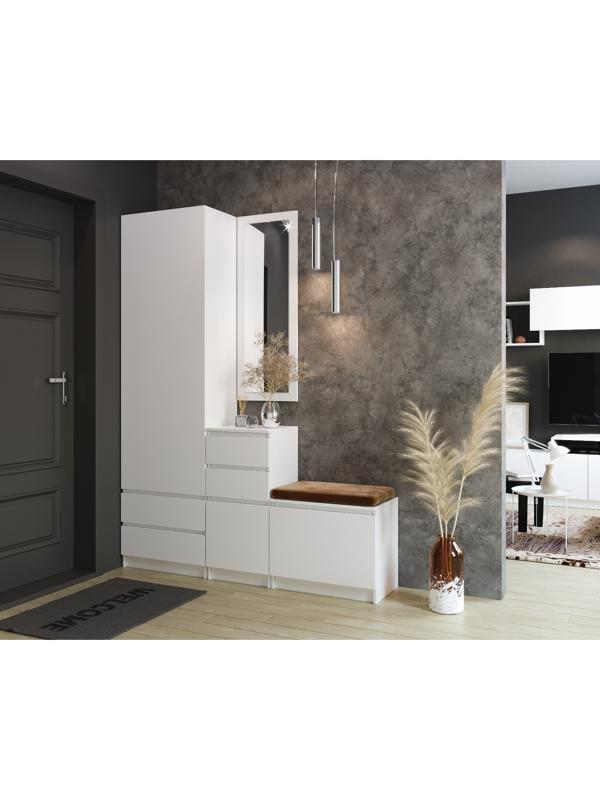 Пенал с 2-мя ящиками Мадера, 500х520х2100, Белый