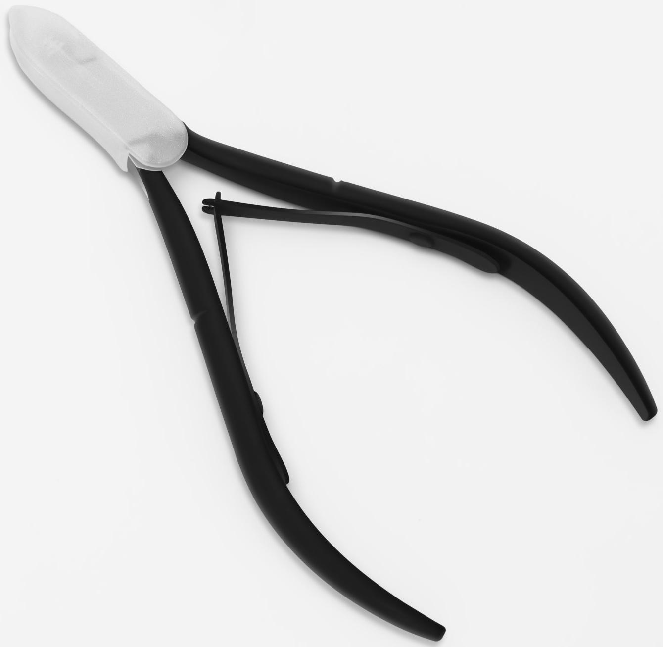 Кусачки маникюрные для кутикулы, двойная пружина, 11 см, длина лезвия - 8 мм, на блистере, цвет серебристый/чёрный